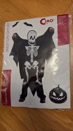Halloween Kostüm Skelett 4-6 Jahre