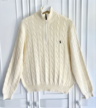 Ralph Lauren 00s cream cable sweater men’s L Old Money