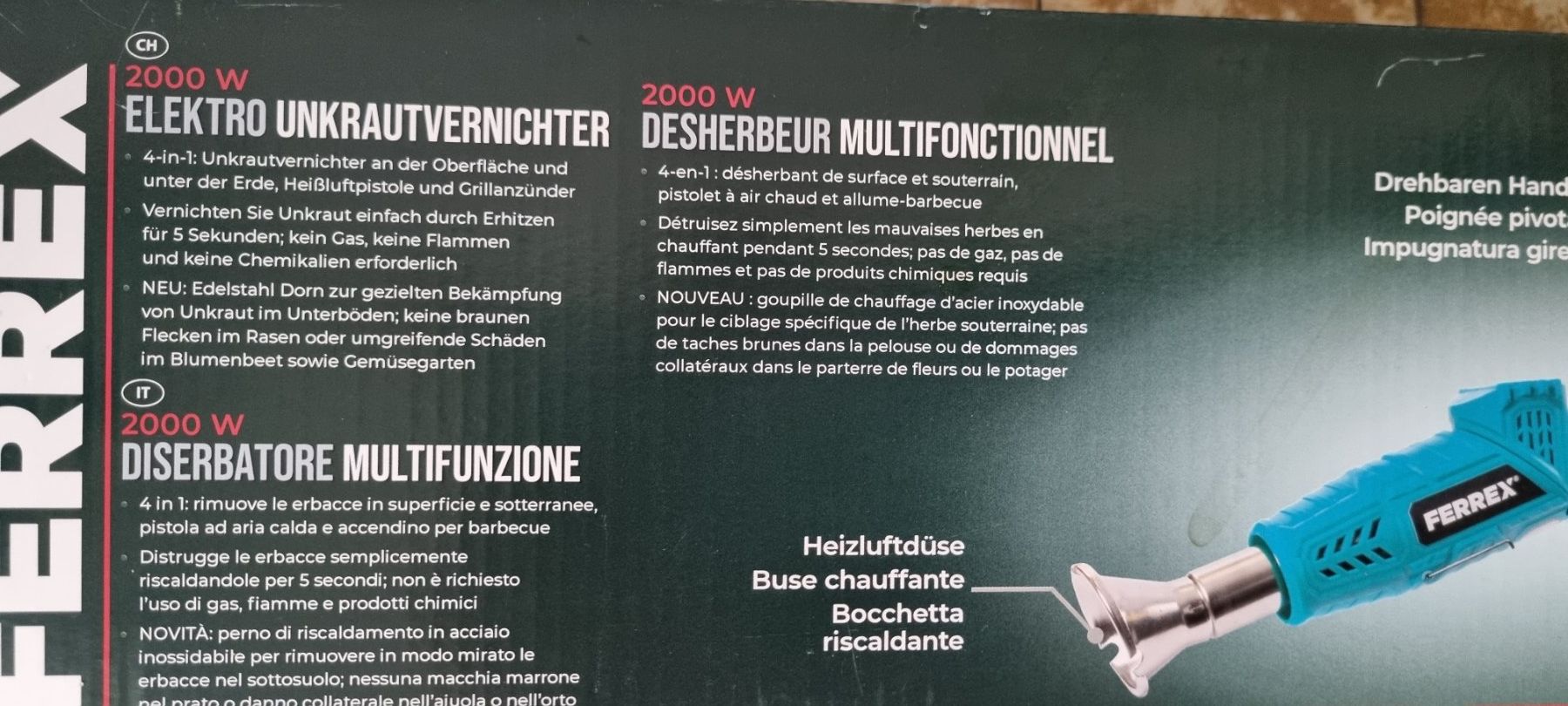 Ferrex Alle Maschinen: Ferrex Elektro Unkrautvernichter 2000W, neuwertig im Karton – Neu (gemäss Beschreibung) aus egliswil von Maggy6 2