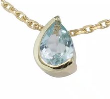 Kettenanhänger Anhänger Tropfen 333 Gold mit Blautopas