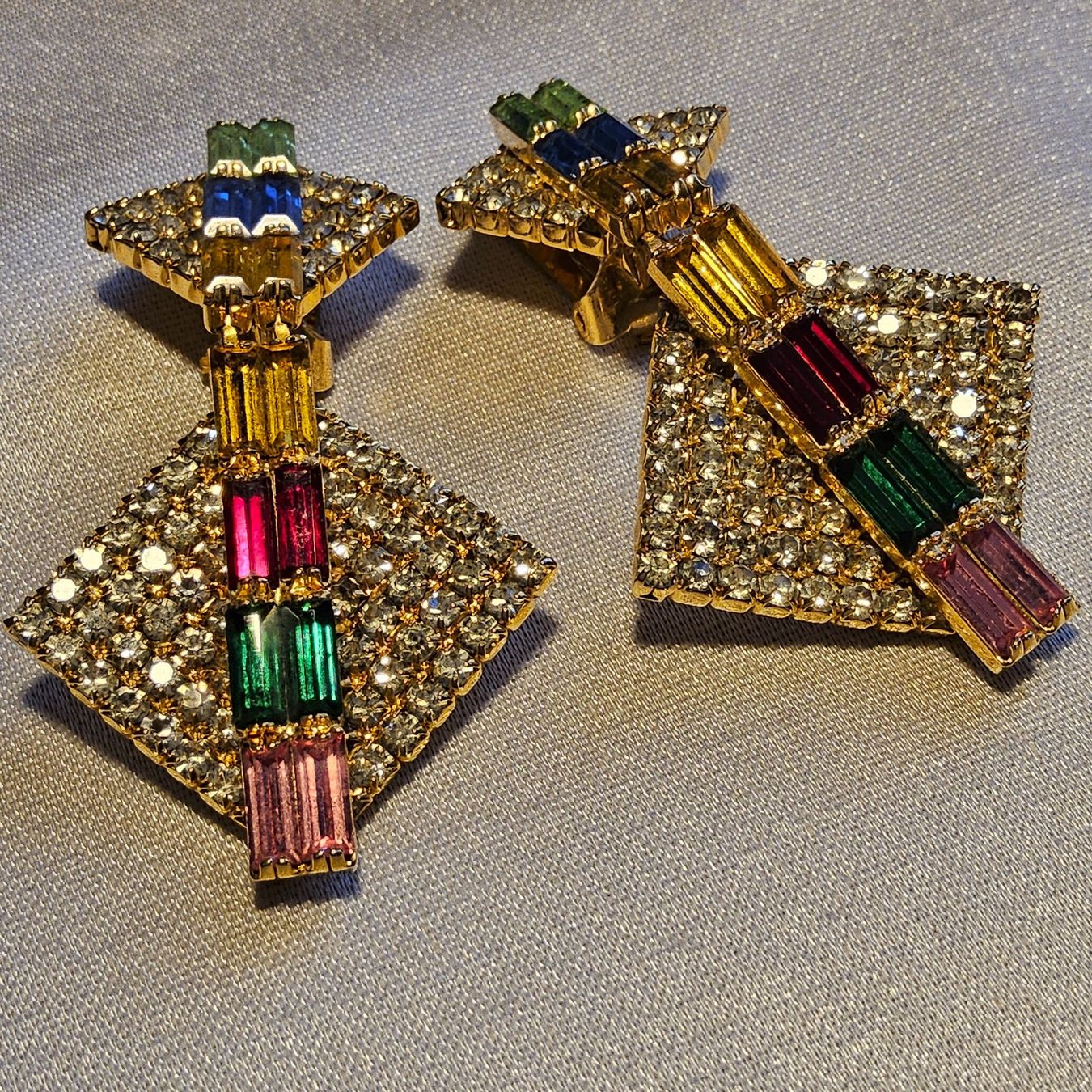 Orecchini pendenti & Orecchini a lobo: Top Vintage Strass Ohrclips, ca 1950 – Usato da Zürich venduto da Aleick 1