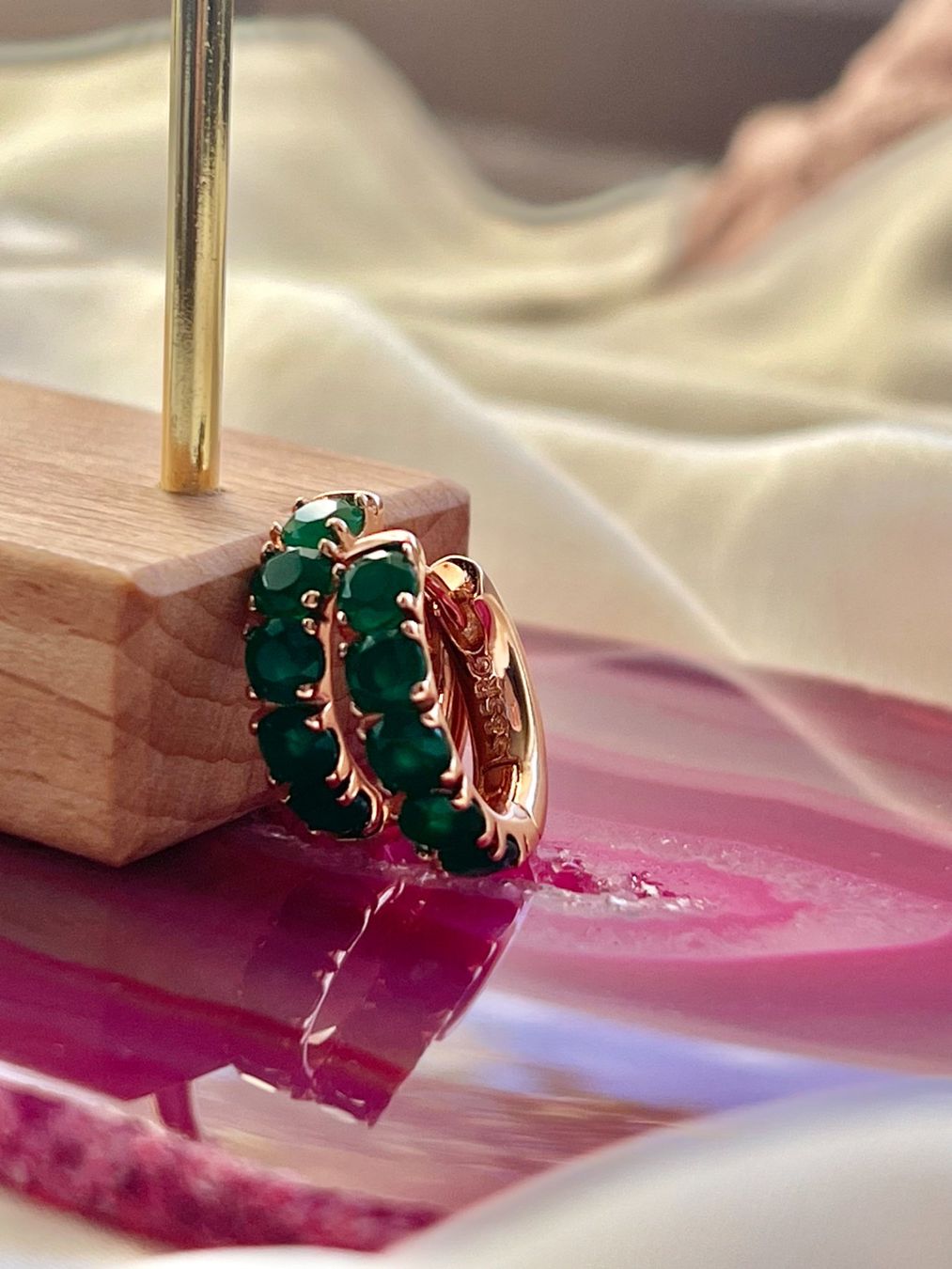 Orecchini pendenti & Orecchini a lobo: Boucles pendantes plaqué or rose - stamp "585" – Nuovo e nell'imballaggio originale da Thônex venduto da Swiss-Jewels 9