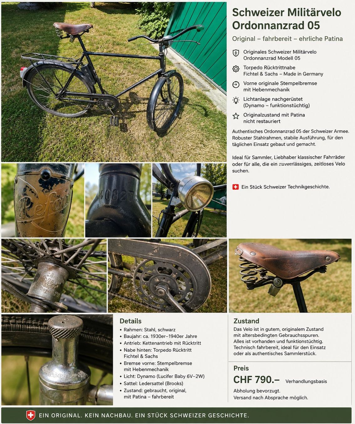 Schweizer Armee Velos: Schweizer Militärvelo Ordonnanzrad 05 – Gebraucht aus Tägerwilen von ral_9fcy