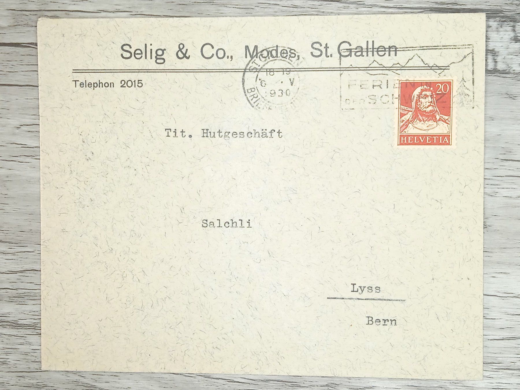Tutti i francobolli: TR20 Enveloppe + Timbre Suisse 1930 – Usato da Cousset venduto da Patrick_Collections