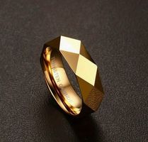 Goldfarbener Verlobungs - und Ehering Wolfram (Tungsten)