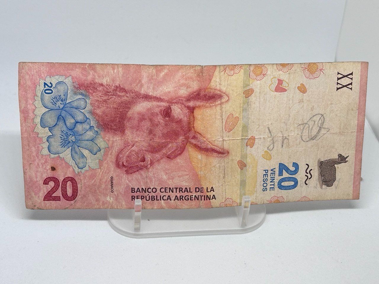 Banknoten: 20 Pesos Argentini 2017 – Gebraucht aus Giubiasco von LorisVale
