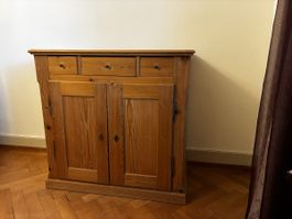 Antikes Sideboard aus Tannenholz mit drei Schubladen