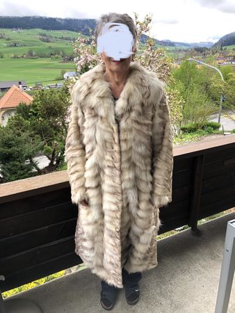 Exklusiver Pelzmantel Blaufuchs