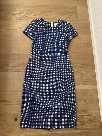 L.K. Bennett London Dress Gr. 38 blue white black checkered
