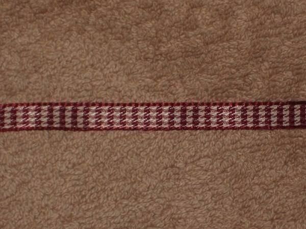 Dekobänder: Karoband bordeaux / ecru 6mm breit – Neu und originalverpackt aus Füllinsdorf von Schlupp 1