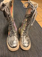 Kinder Stiefel Silber Regenbogen Glitzer gebraucht