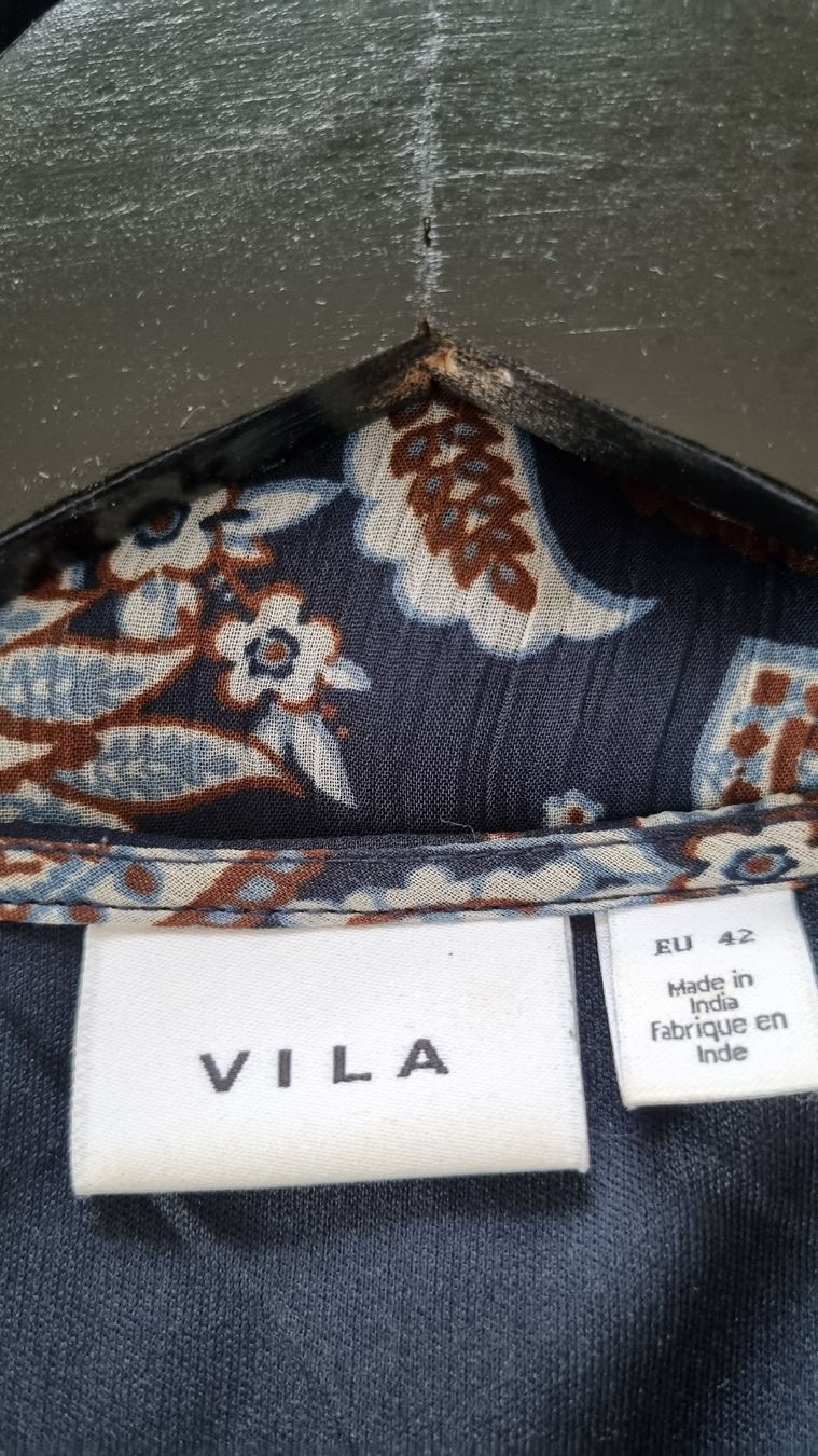 Vila Vestiti: Vila Kleid, Gr. 42, blaues Paisleymuster – Usato da Glattbrugg venduto da Hamburgstadt 3