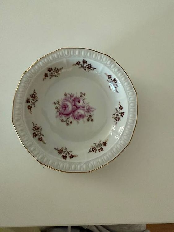 Teller Weimarer Porzellan , Vintage, mit Rosen Dekor (Gebraucht) in ...
