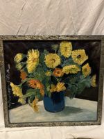 Peinture florale vintage encadrée, nature morte