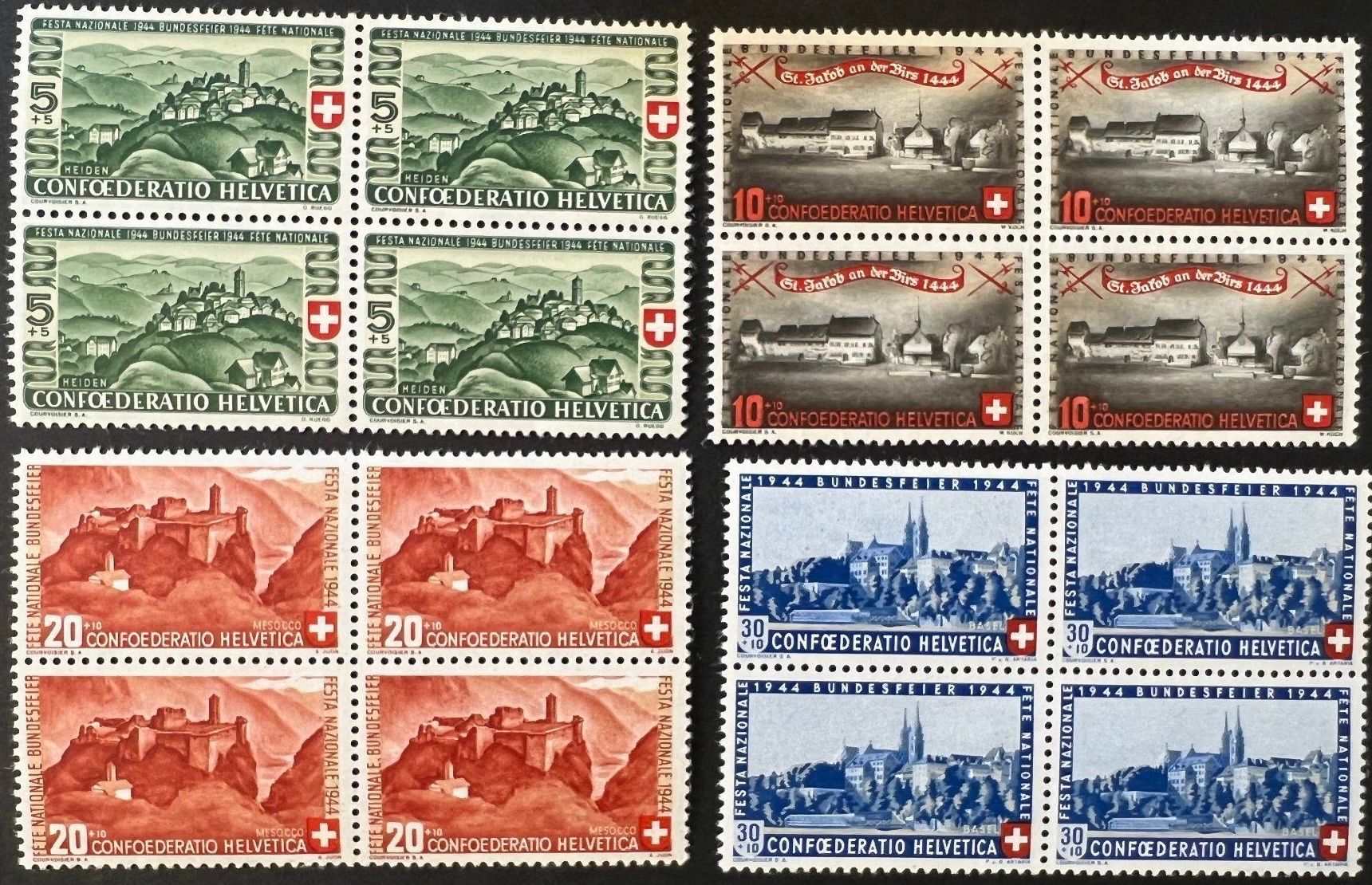 Tutti i francobolli: 1944 Pro Patria Viererblock Postfrisch – Nuovo (secondo la descrizione) da Liestal venduto da Pep3