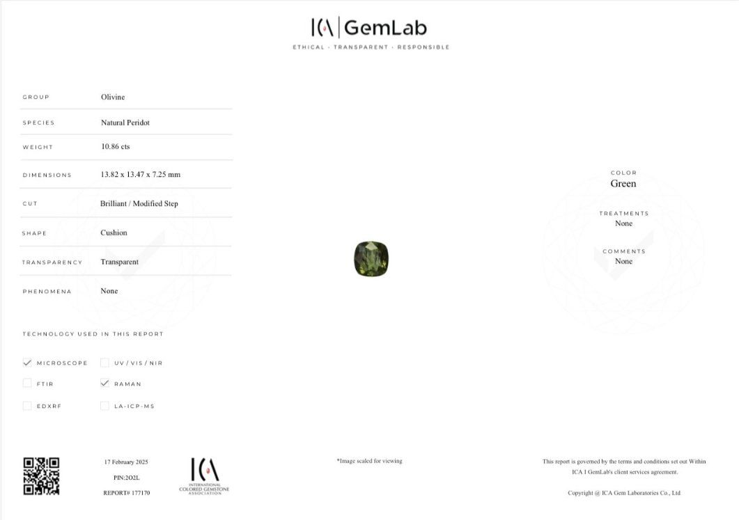 Pietre preziose: Peridot I 10.86 ct I ICA GemLab – Nuovo (secondo la descrizione) da Zürich venduto da benji25 2