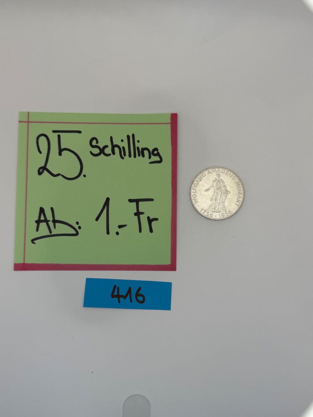 Toutes les monnaies: 25 Schilling Ab: 1.- Fr. – D'occasion à Engi par kasi09