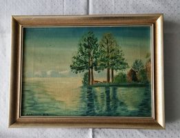Altes Ölbild Ufer - Seelandschaft Signiert A. Kaufmann 1932