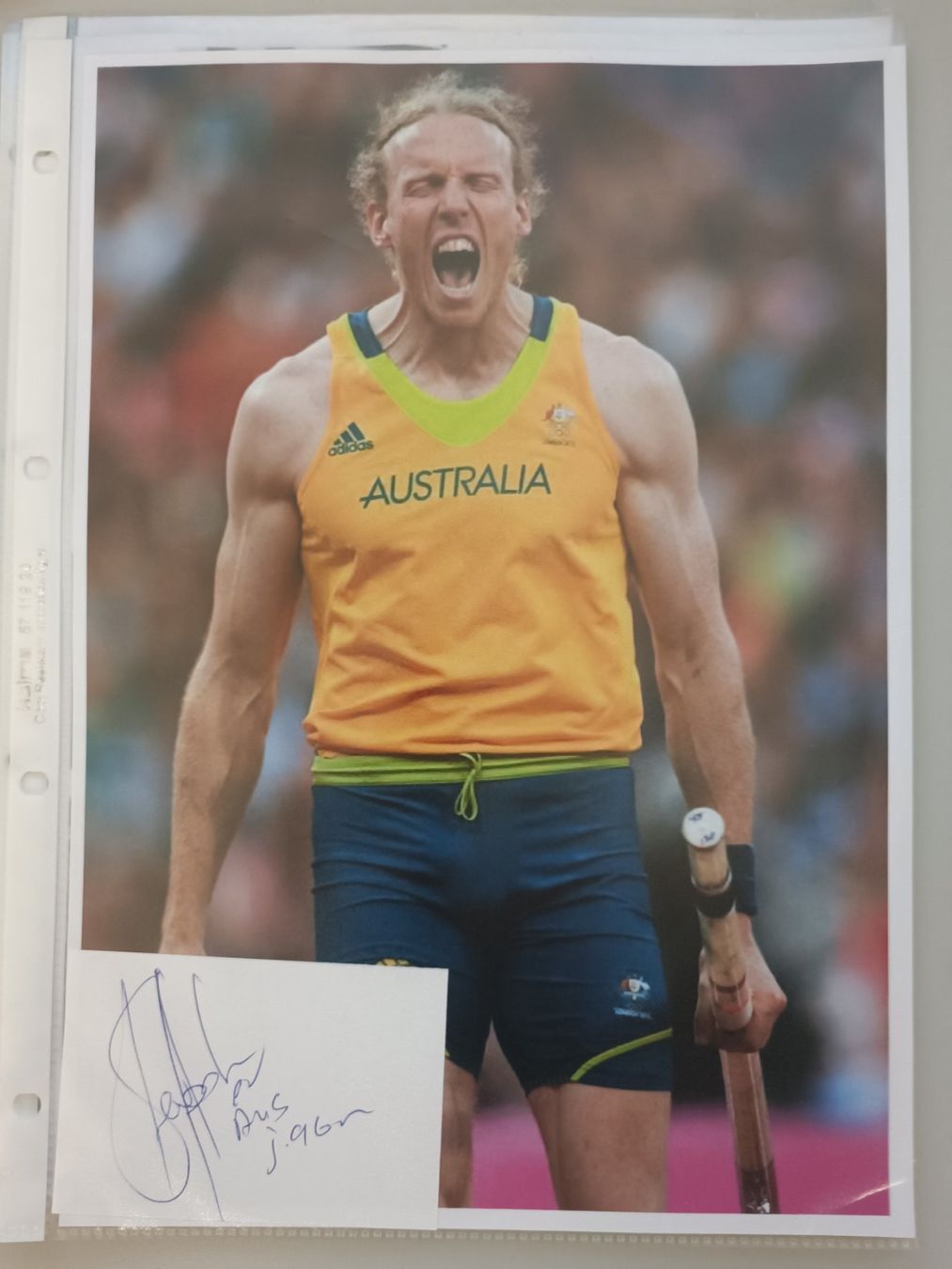Autografi: Steve Hooker - Stab- Leichtathlet – Usato da Menziken venduto da Artographs