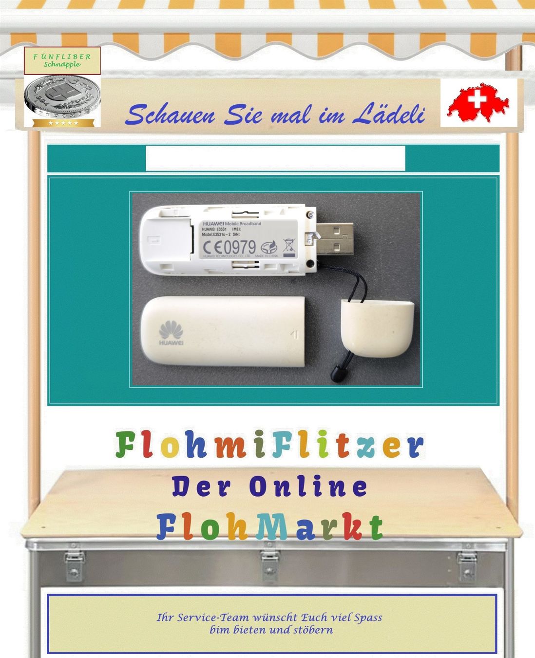 Huawei Chiavette USB: SWISSCOM • USB-WLAN-Stick – Usato da Münchwilen TG venduto da FLOHMIFLITZER