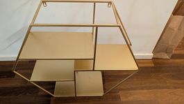 Hexagon-Wandregal in Gold  58cm x 68cm