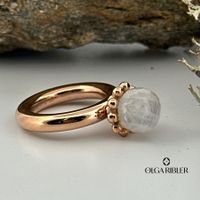 Edelstahl Pneu Ring mit Mondstein Ringgrösse 52