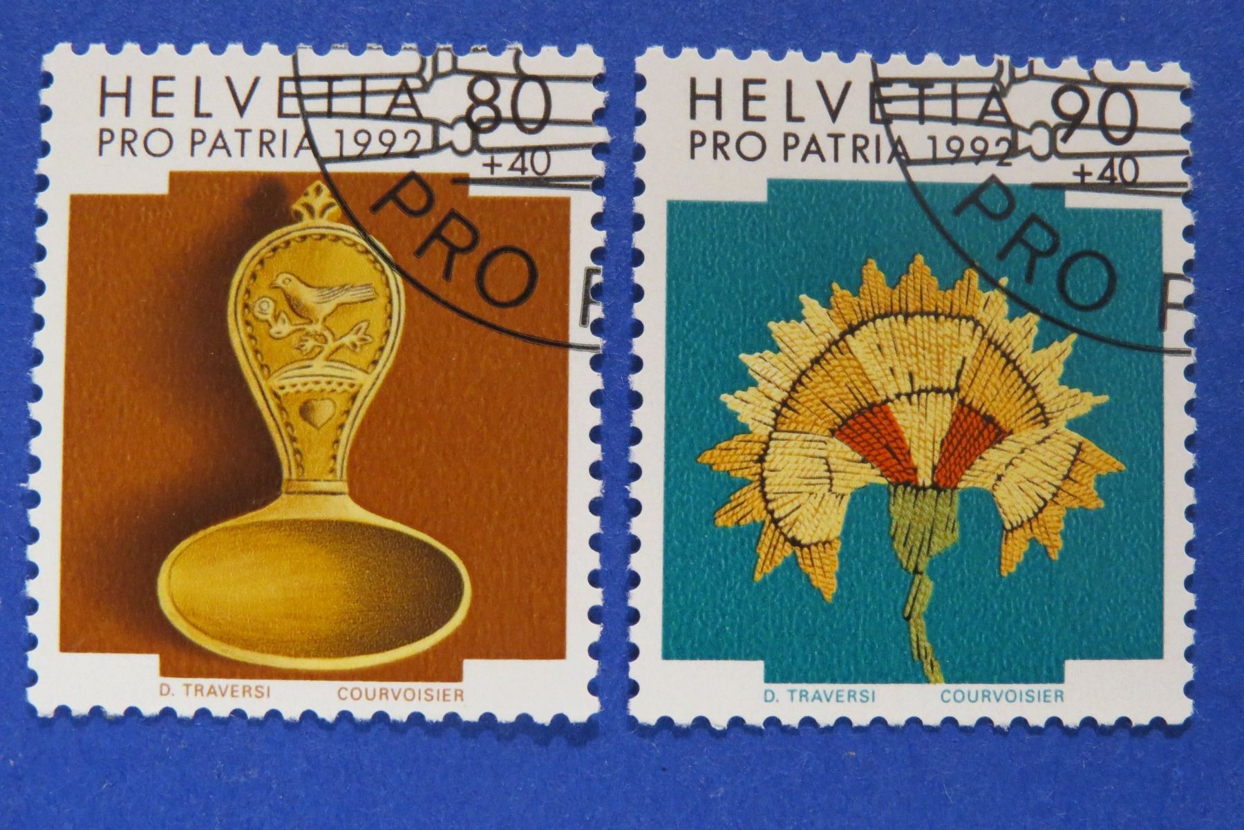 Tutti i francobolli: Serie Pro Patria 1992 - off.Ersttag-Eckstempel BERN – Usato da Brunnen venduto da Kumari 1