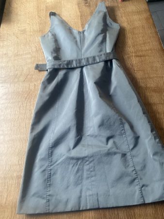•Windsor• KLEID GR.34/XS Seide edel / helles Anthrazit/Mocca