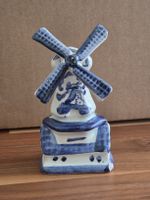 Windmuehle Delft Blauw handbemalt Holland Keramik Deko 11cm