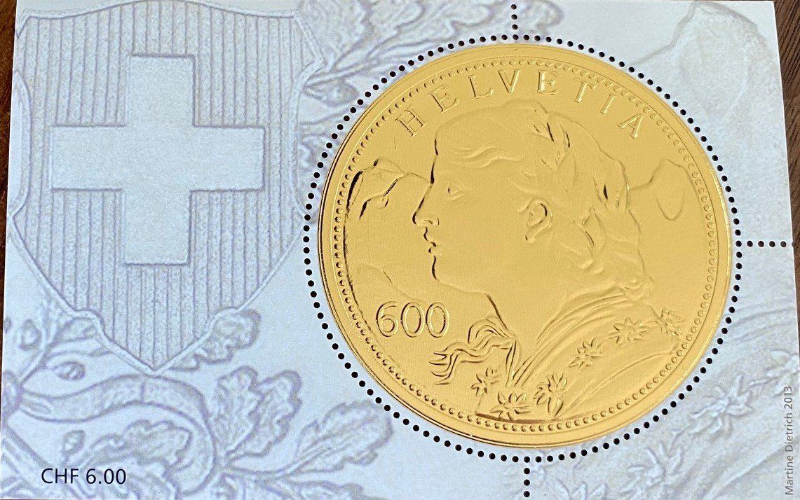 Tutti i francobolli: Sonderblock Goldvreneli** 2013. 2 Stück – Usato da Aedermannsdorf venduto da Sennahoy11 1