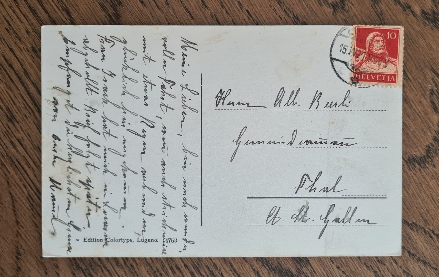 Cartoline postali: Orselina sopra Locarno 1925 – Usato da Ebikon venduto da Donar50 1