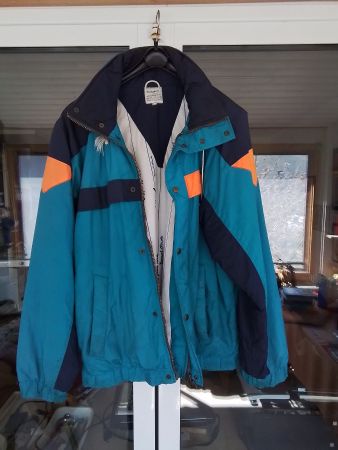 Retro Windjacke türkis-schwarz Grösse M unisex Jacke 🧥