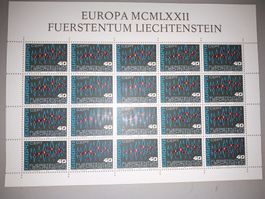 Briefmarkenbogen  Europa CEPT Fürstentum Lichtenstein 1972