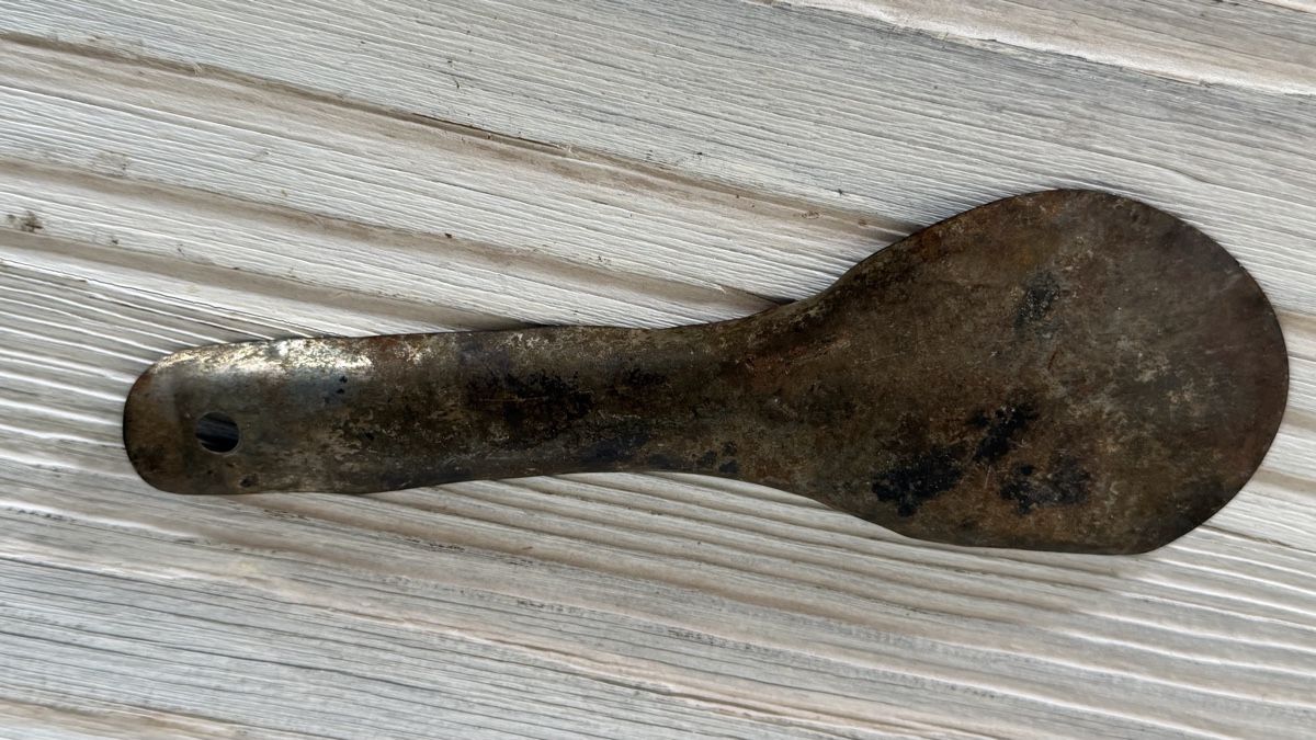 Löffel: antiker Löffel Blech – Gebraucht aus Riedholz von Frettchen63 1