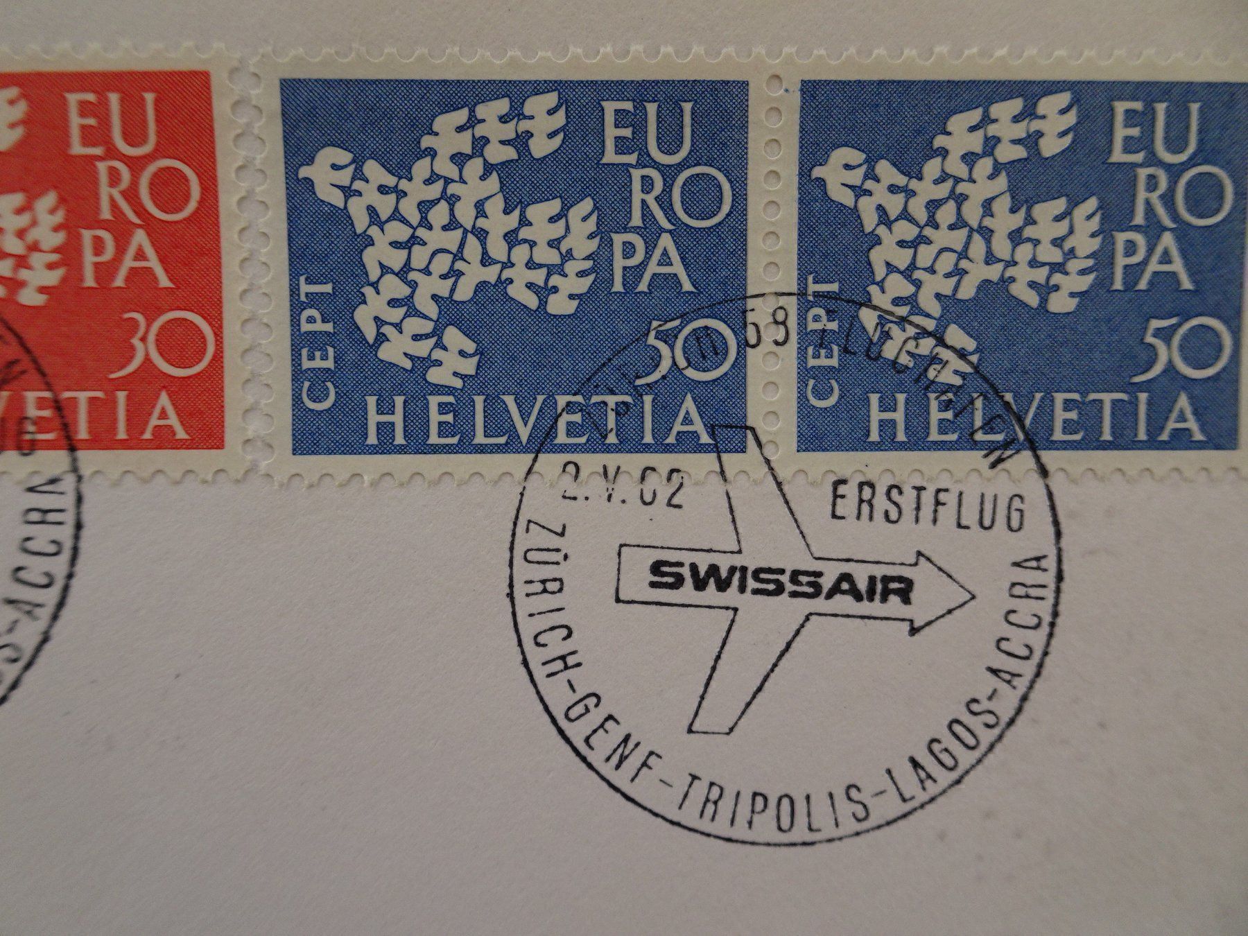 Tutti i francobolli: Erstflug 1962 – Usato da Aadorf venduto da Chnorli-Furz 2