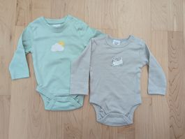 Baby Bodys Set zwei Stück Langarm, Gr. 50/56