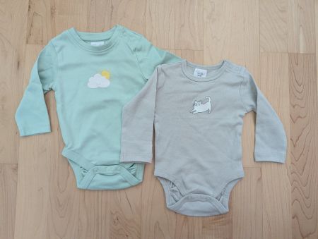 Baby Bodys Set zwei Stück Langarm, Gr. 50/56