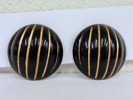 Vintage Ohrclips Clips Ohrschmuck Schwarz 60er 70er 80er