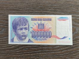 Jugoslawien 1'000'000 Dinara 1993, Serie AA !!!!!