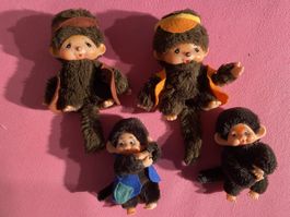 1)) 4 Stück Monchhichi - Äffchen, Sammlerstücke