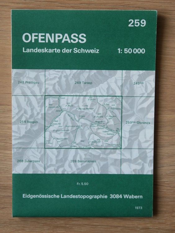 Landeskarte 1:50'000 - 259 Ofenpass | Kaufen Auf Ricardo