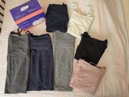 Stillen Set 7 Tops Gr. M + neue Lansinoh Stilleinlagen 100x