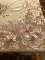Doppelschale Glas blumenform rosa neu 