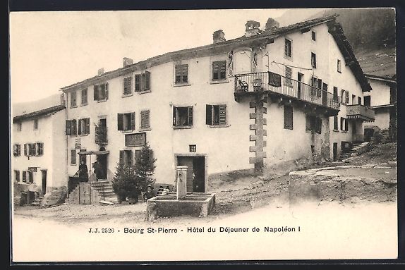 Cartoline postali: Bourg St. Pierre, Hotel du Déjeuner de  – Usato da Berlin venduto da bartko-reher