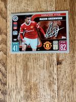 Mason Greenwood Match Attax Karte mit Autogramm, Top!