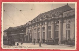 St. Gallen - Trams vor Hauptbahnhof - Fotokarte 1923