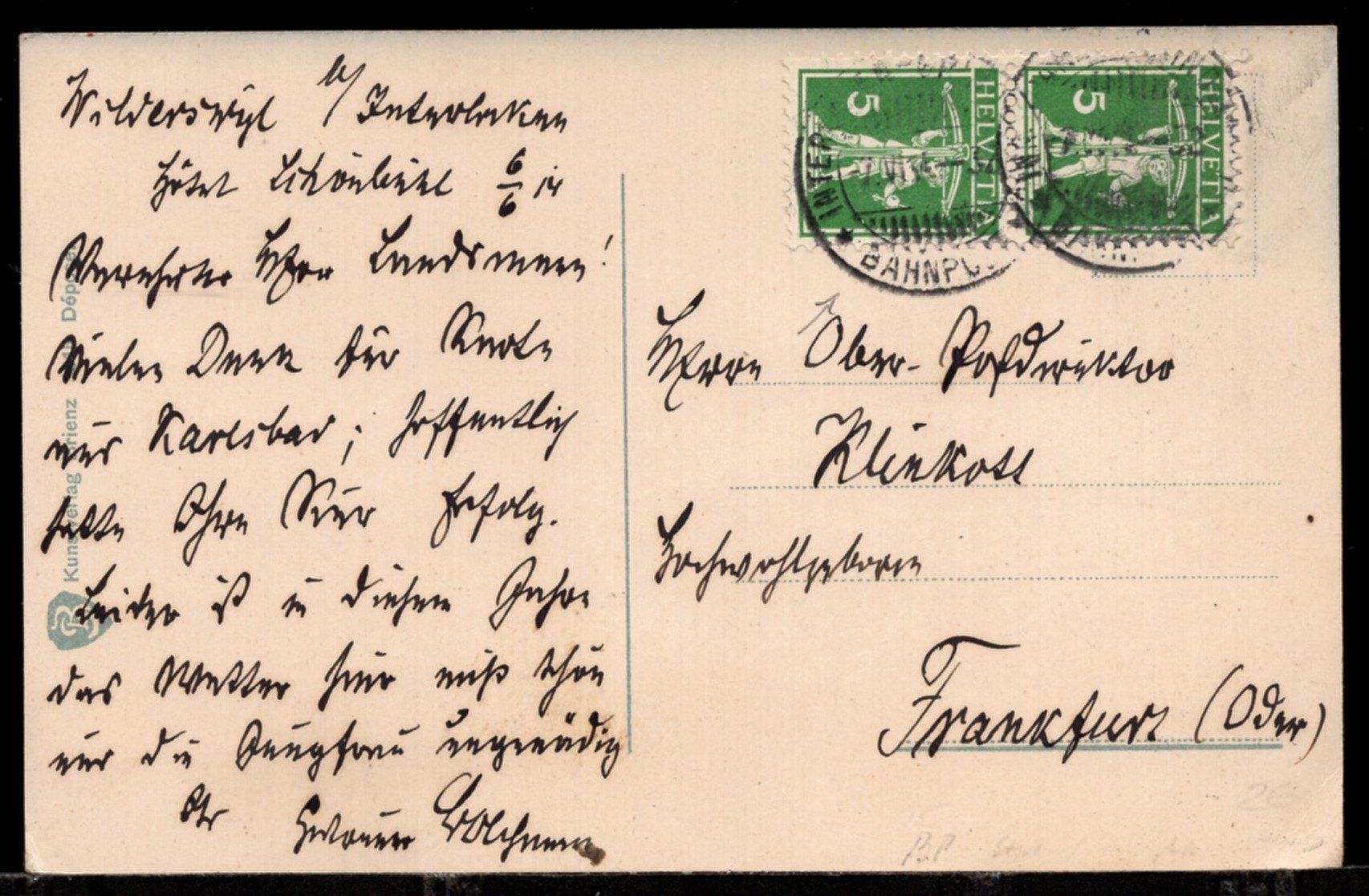 Cartes postales: Interlaken   Heimwehfluh  Bergbahn  1914 – D'occasion à Aarau par kufi44 1