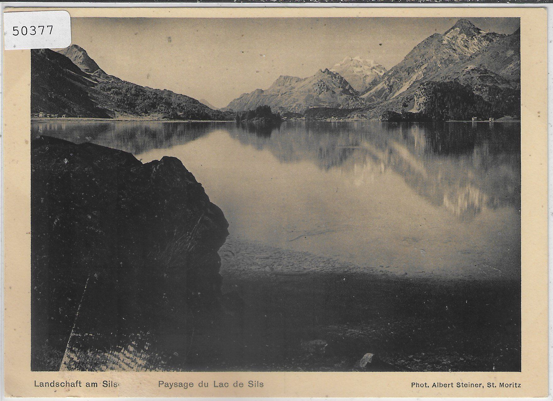 Cartoline postali: Landschaft am Sils - Photo: Albert Steiner – Usato da Ettingen venduto da Kartenplanet