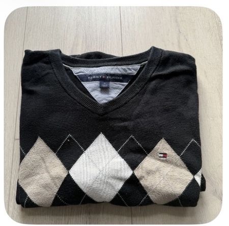 Tommy Hilfiger Pullover, Gr. M, Schwarz-Beige, Top!