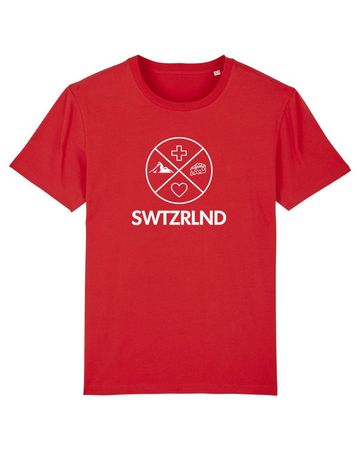 SWTZRLND Herren T-Shirt, rot, XXL Schwiiz Schweiz Swiss